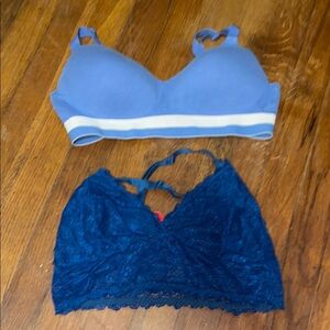 Hanes Blue and Navy Lace Bras